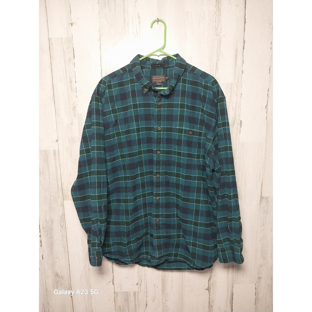 Pendleton Wayne Corduroy Button Up Shirt Size XXL Plaid Long Sleeve